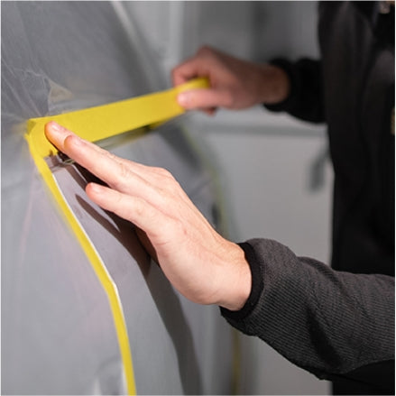 Mirka Masking Tape Yellow Line application image, 1