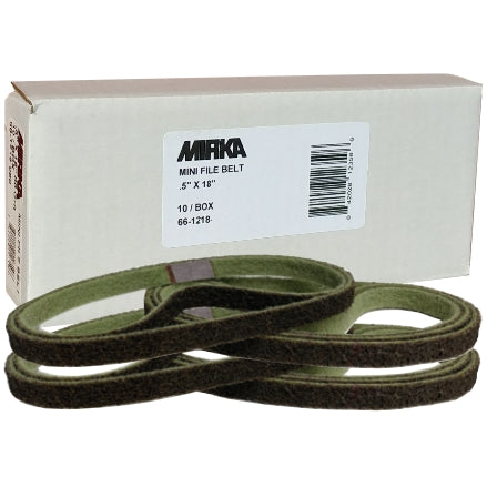 Mirka CER 0.5" x 18" Ceramic Mini File Belts, Non-Woven SCM, 66-1218 Series, 2