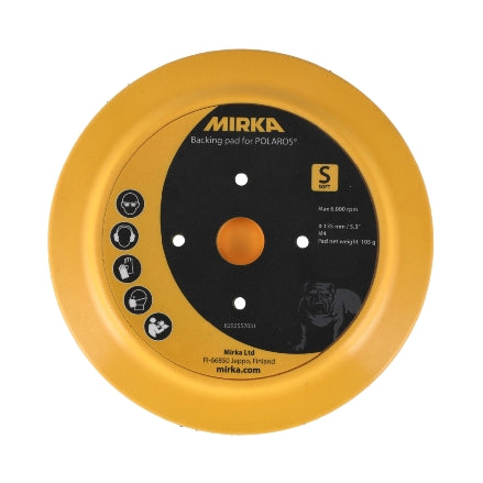 Mirka 5.3" POLAROS Polisher Grip Backup Pad, Soft, M4, 8292557031