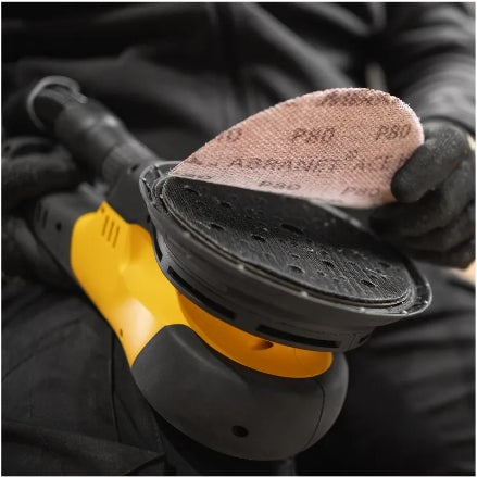 Mirka DEROS 6" RS Rotary Electric Sander 600XCV, Vacuum-Ready, in action, 1