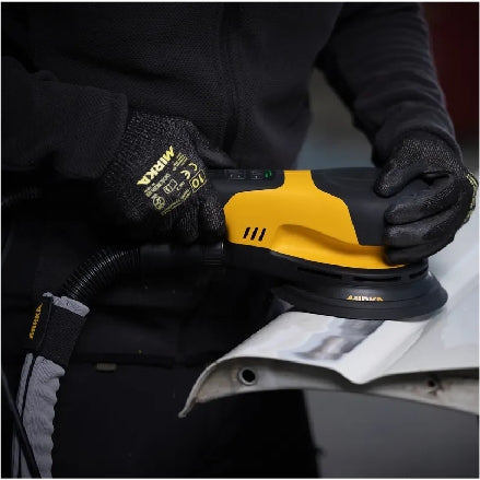 Mirka DEROS 6" RS Rotary Electric Sander 600XCV, Vacuum-Ready, in action, 4