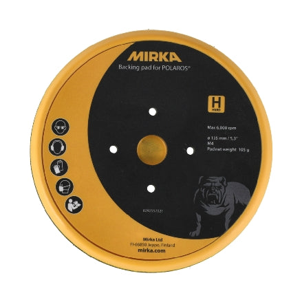 Mirka 5.3" POLAROS Polisher Grip Backup Pad, Hard, M4, 8292557021